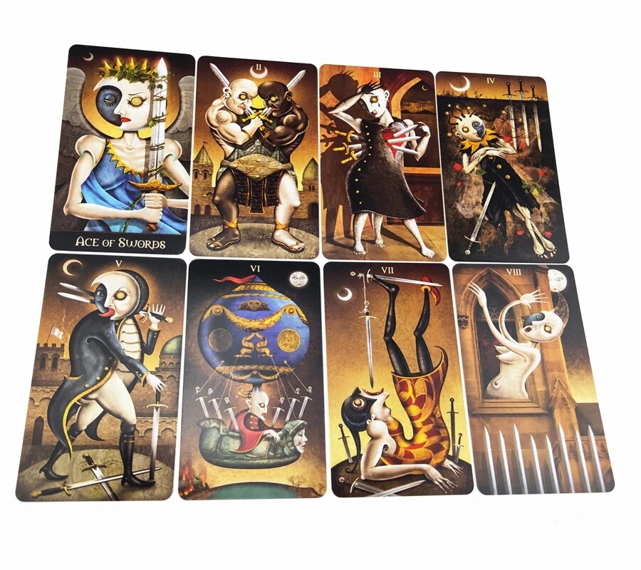 Bộ Bài Tarot Deviant Moon Kèm Sách Hướng Dẫn Bằng Giấy | Kích Thước Lớn Tiêu Chuẩn 12X7Cm | Bộ Bài Tarot 78 Tờ Và Sách Hướng Dẫn Phiên Bản Tiếng Anh | Tarot Oracle Card