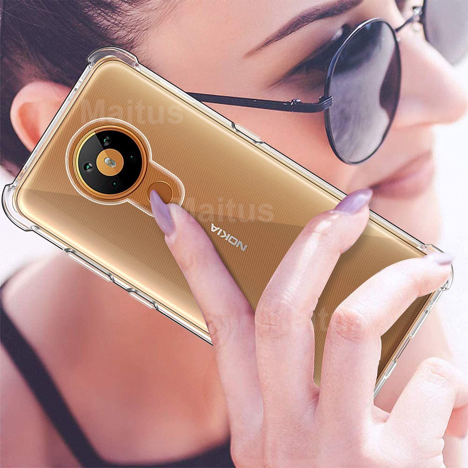 Dành Cho Nokia 5.3 Ốp Lưng + 3 Tấm Kính Cường Lực Bảo Vệ Màn Hình, Ốp Bảo Vệ Điện Thoại Bằng Silicon TPU Mềm Chống Sốc Trong Suốt Siêu Mỏng Với Giảm Xóc Vỏ Bọc Điện Thoại Góc
