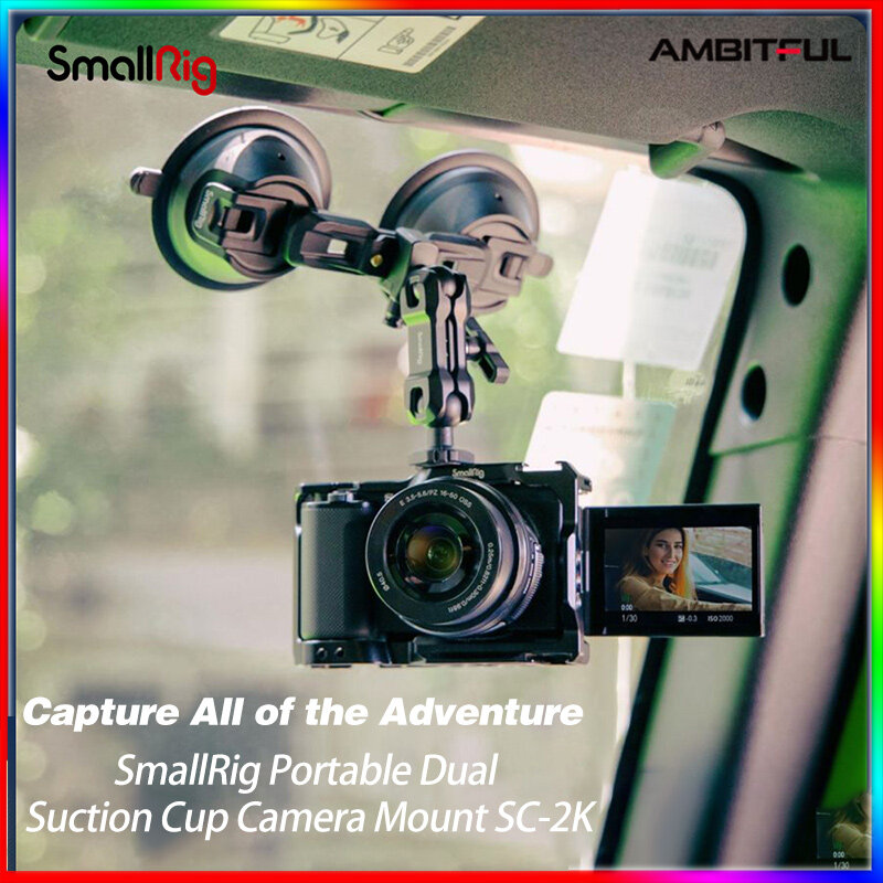 SmallRig Giá Đỡ Cốc Hút Cho Giá Đỡ Máy Ảnh Hành Động GoPro Trên Cửa Sổ Xe