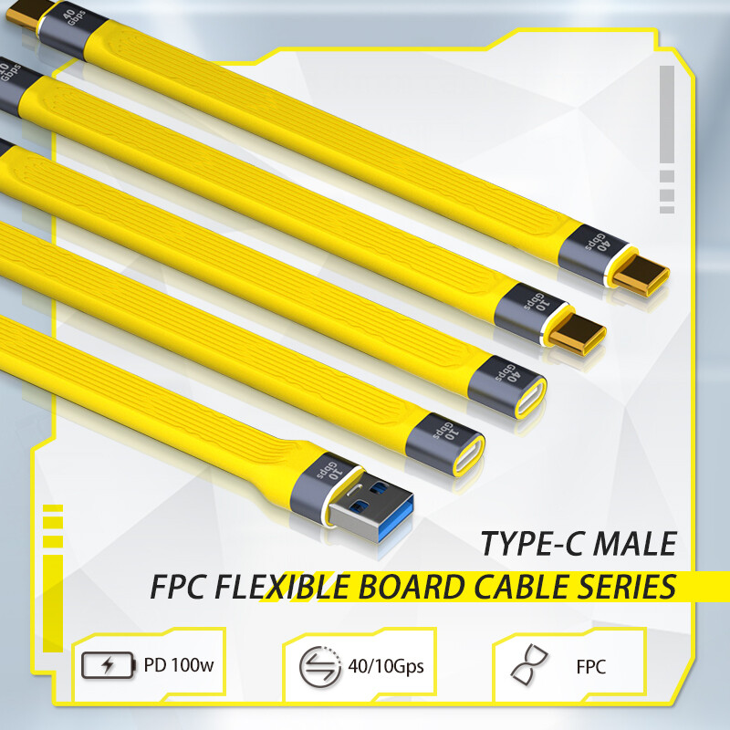 2 in 1 Type-C Cable 10Gbps/40Gbps PD 100W USB Data Cable High-speed Transmission Fast Charing Data Cord USB 3.1 for Mobile Phone