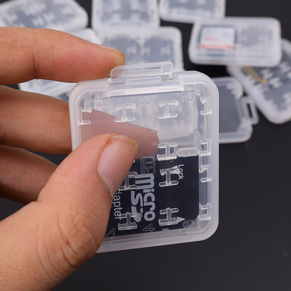 6 cái 8-in-1 đồ đựng bảo vệ nhựa trong suốt mini cho SD SDHC TF MS lưu trữ thẻ nhớ trường hợp túi hình hộp