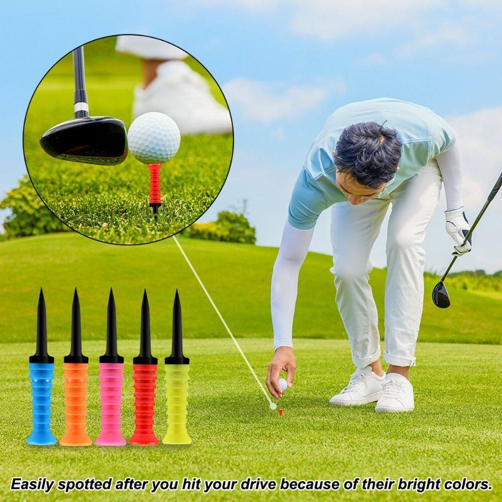 RUO R 83mm 5 colors Stability Tees Golf Ball Support Golfer Training Tool Colored Golf Training Aid Rubber Golf Tees Stability Tee Holder Golf Cross Nails Golf Tees