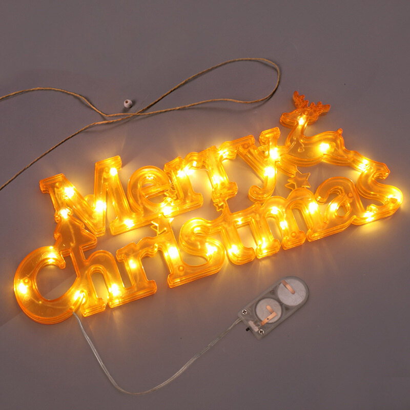 Merry Christmas Fairy Light String Garland Christmas Decoration Christmas LED Letter Tag Home Decoration New Year Xmas Gift