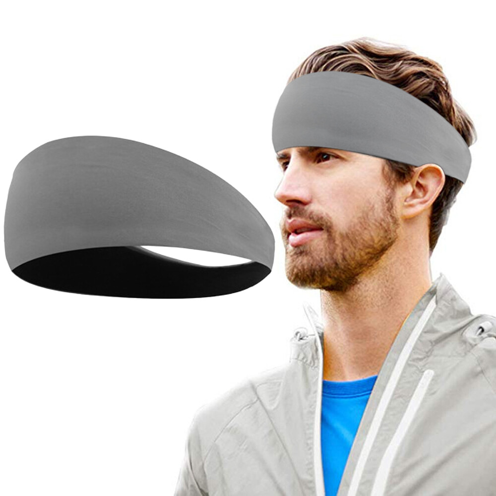 Black&Grey Sport Headband Sweatband Hair Band Anti-slip Headwear Elastic Hair Band Athletic Headband
