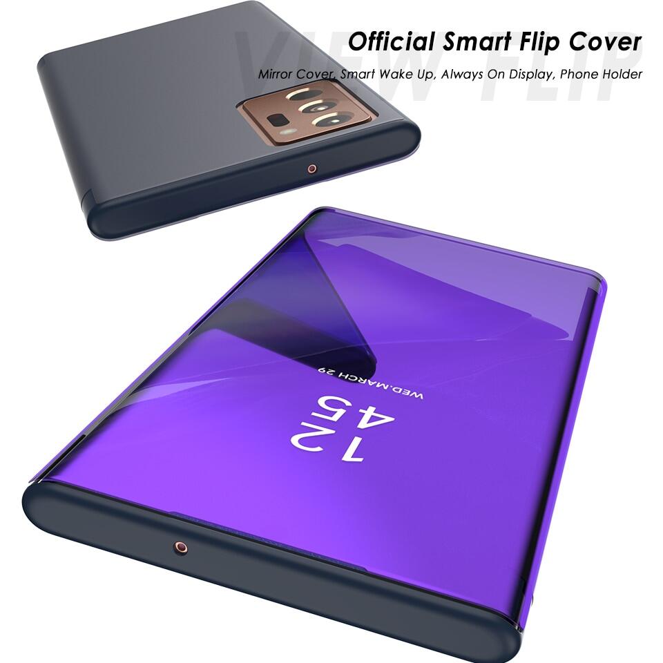 Ốp Lật Bảo Vệ Thông Minh Cho Samsung Galaxy Note 20 Ultra Note20 Plus Pro Ốp Điện Thoại Toàn Bộ Tráng Gương Vỏ Fundas Coque Capa Mới
