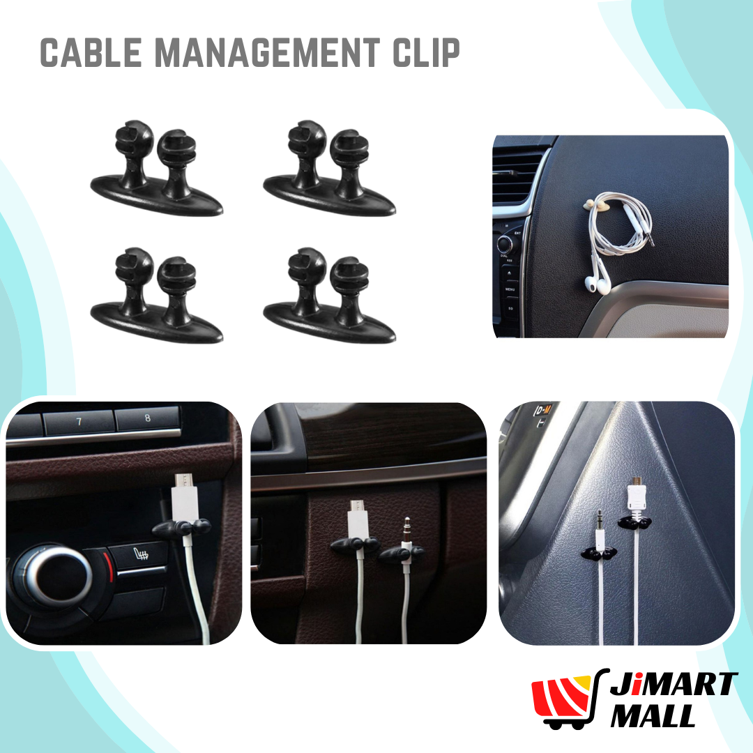 8 PCS CABLE MANAGEMENT CLIP Holder For Home Office Table Car Cord