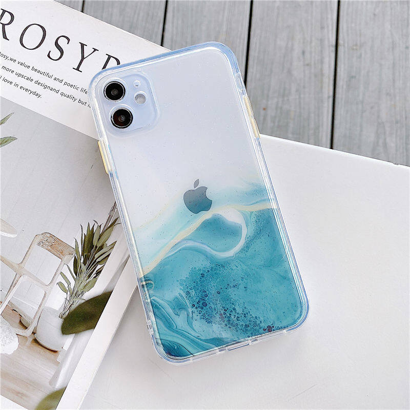 Luxury Marble Color gradient Phone Case For iPhone 11 12 Pro Max Full Camera Protective Case For iPhone XS Max XR X 7 8 Plus SE 2 2020 Back Cover Casing