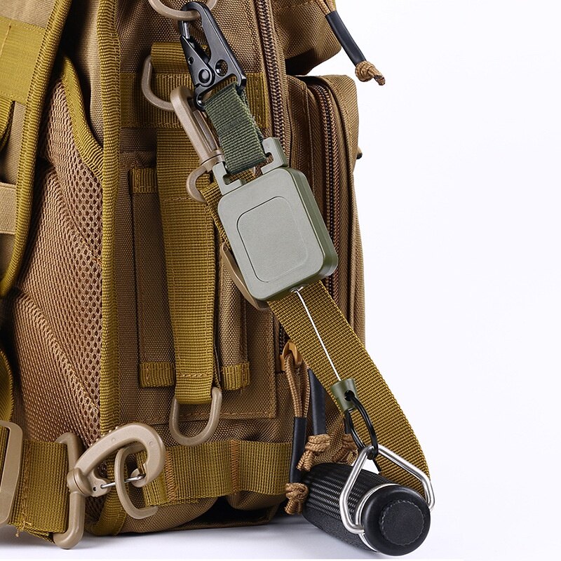 LUC High Quality Wire Keychain Holder Multipurpose Backpack Hook Retractable Badge Reel Outdoor Accessories