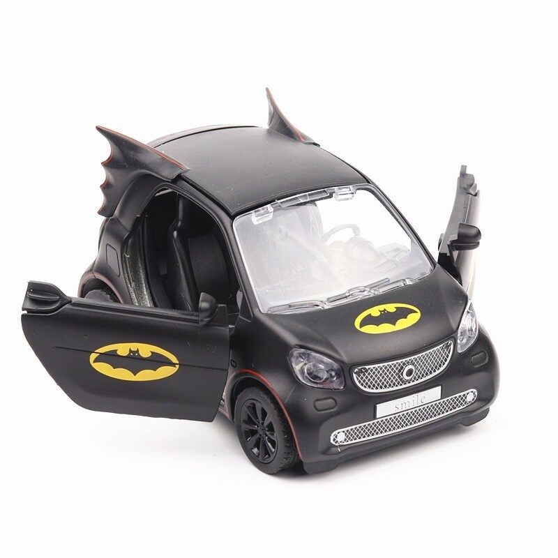 1:36 Batman Benz Smart Diecast Alloy Model Pull Back Car Toy with Sound & Light