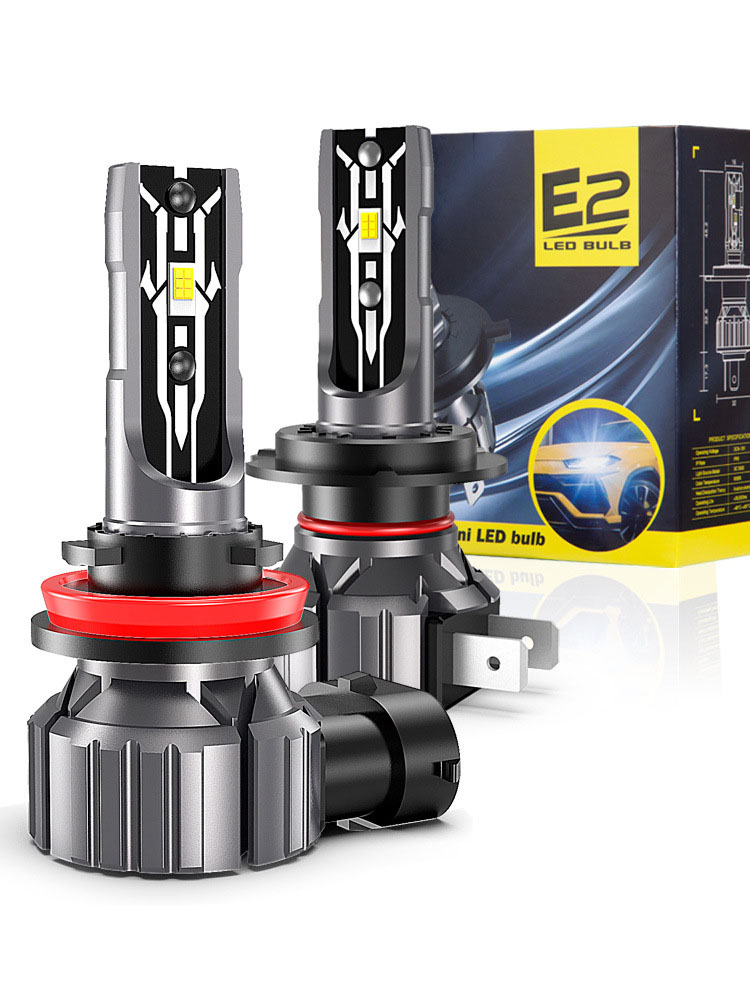 2pcs 30000lm e2 canbus led headlight h4 h7 h11 car front led fog lamp bulbs dc9-18v hi-low beam