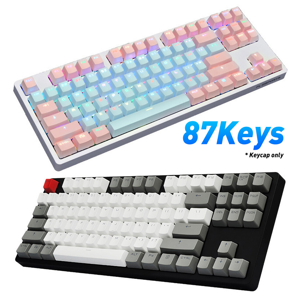 87-Key Pbt Mechanical Keyboard With Delicate Touch And Personalized Keycaps, Delicate Touch With Color Matching, Opaque Mechanical Keyboard Special Replacement Keycaps87Pcs/Set PBT Color Matching Light-proof Mechanical Keyboard Keycaps Replacement