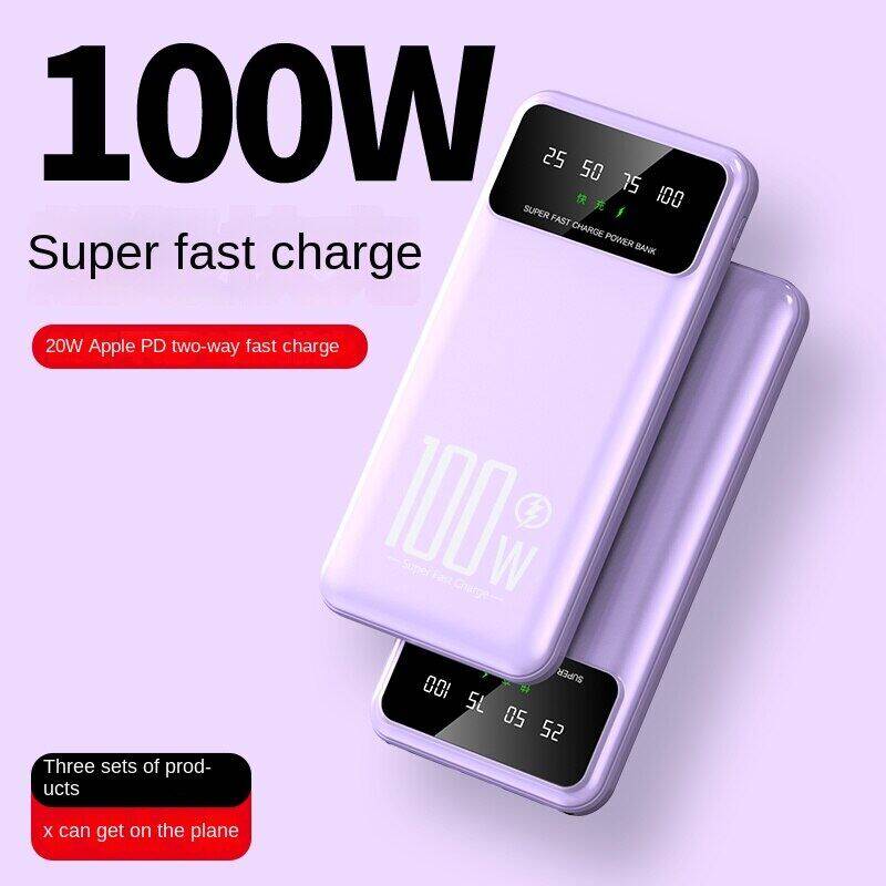 100W Powerbank 100000mAh PD 20W Super Fast Charge Powerbank Flash ...