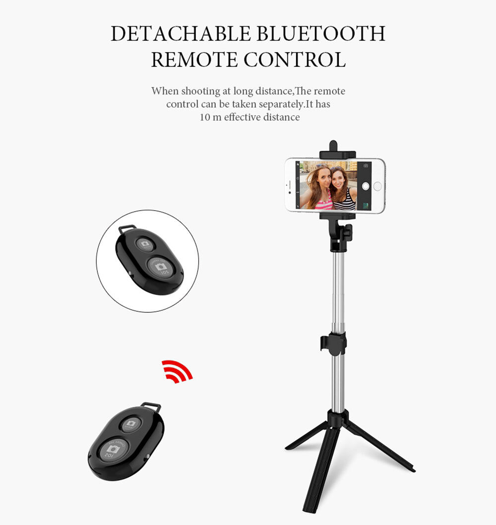Zelion Chân Máy Đơn Di Động Gậy Chụp Ảnh Tự Sướng Bluetooth Camera Điều Khiển Từ Xa Có Nút Cầm Tay Gậy Selfie Cho iPhone 6 8 Plus Huawei Android Stick Z2