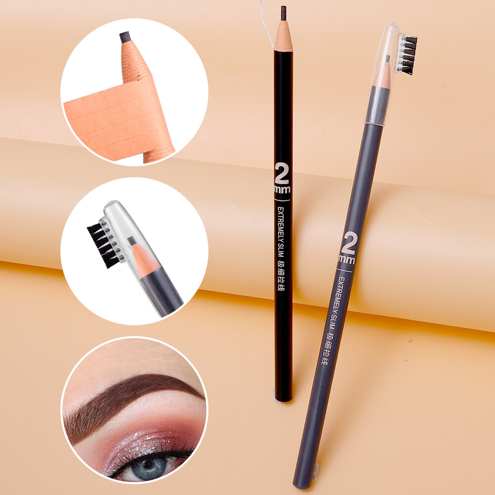 [Perfect Sunfeel] Pull Line Eyebrow Pencil 2mm Tip Black Grey Brown Waterproof Eye Brow Natural Eye Makeup Tools Cosmetics