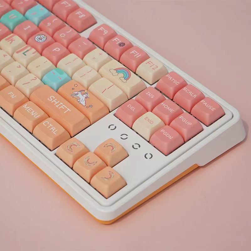 【Keycap chỉ】Rainbow Donut Keycap 127 phím XDA Profile Pbt thăng hoa cho công tắc Cherry MX Bàn Phím Cơ RK61/Anne Pro 2/gk61