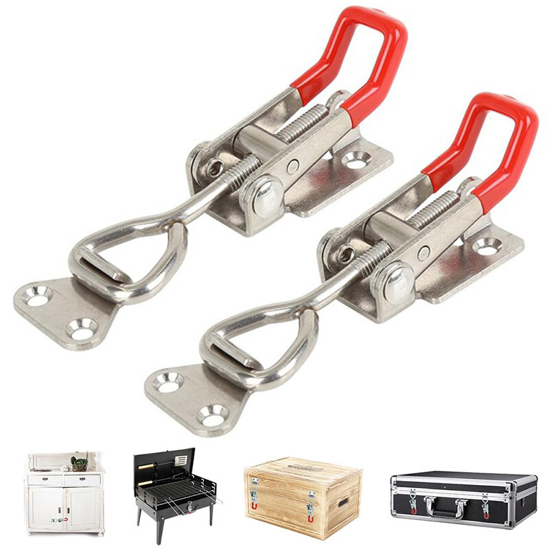 HUAKUN 1PC Catch Lock Portable Cabinet Boxes Adjustable Lever Handle Clamp Toggle Latch Hasp