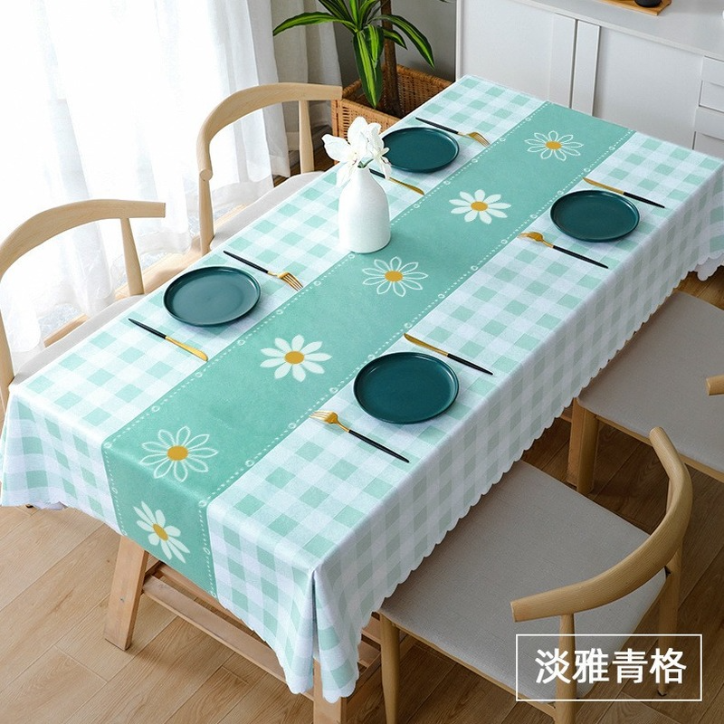 Lovehome Tablecloth for 2 4 6 8Seater Rectangular PVC Dining Table Cloth Waterproof Oilproof Table Cover