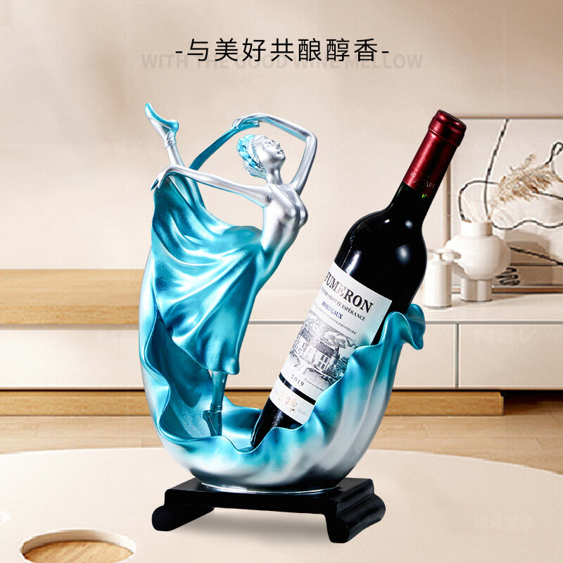 34CM Home Decoration Red Wine Rack Ornament Living Room Creative Crafts TV Cabinet Decoration Housewarming Gift