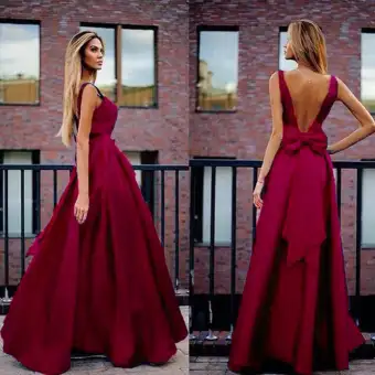 backless bow maxi dress