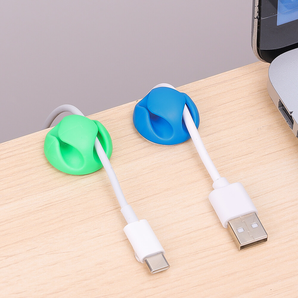 Cable Organizer Silicone USB Cable Winder Flexible Cable Management Clips for Mouse Earphone Holder