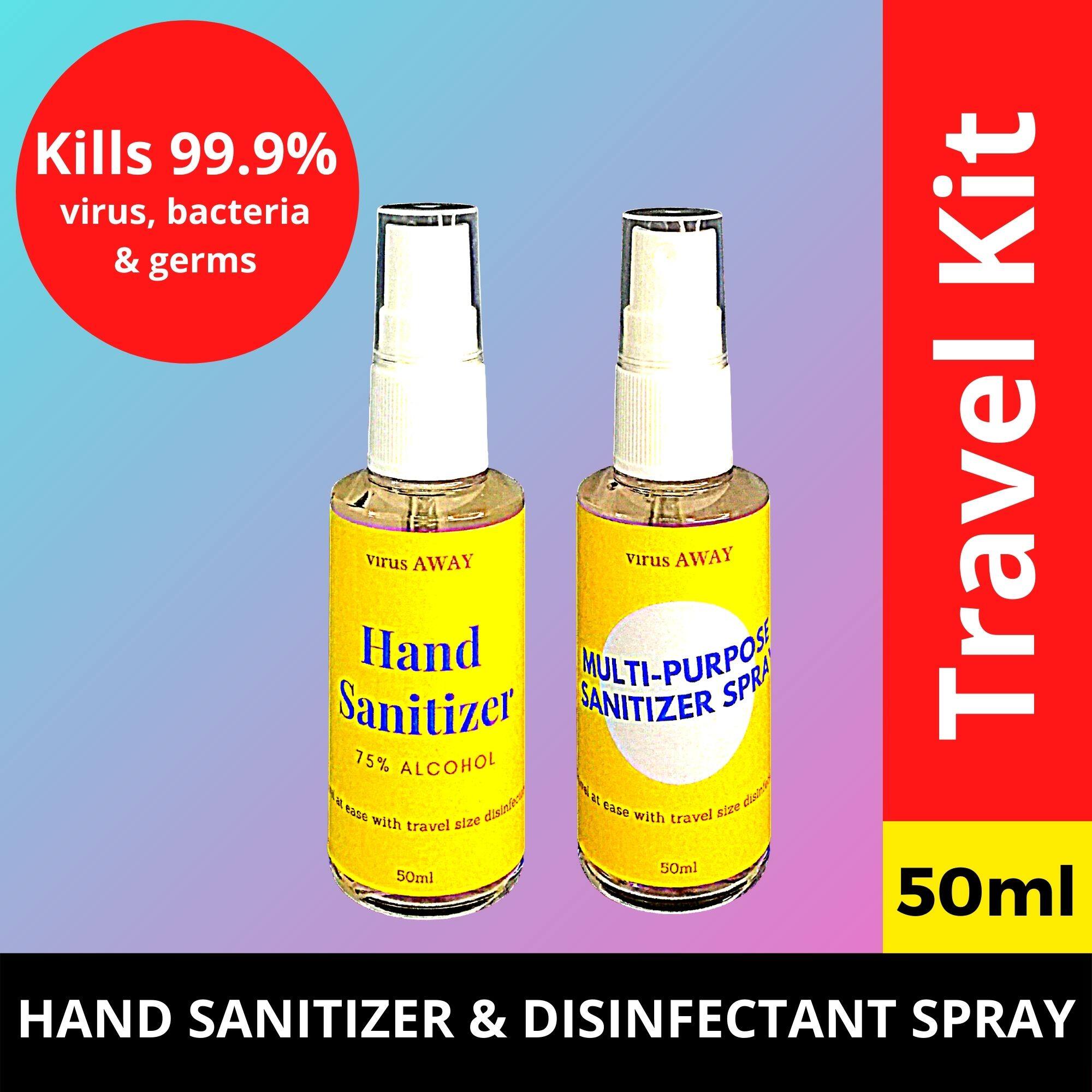 Hygiene Travel Kit Hand Sanitizer & Multi Surface Sanitizer Spray Lazada