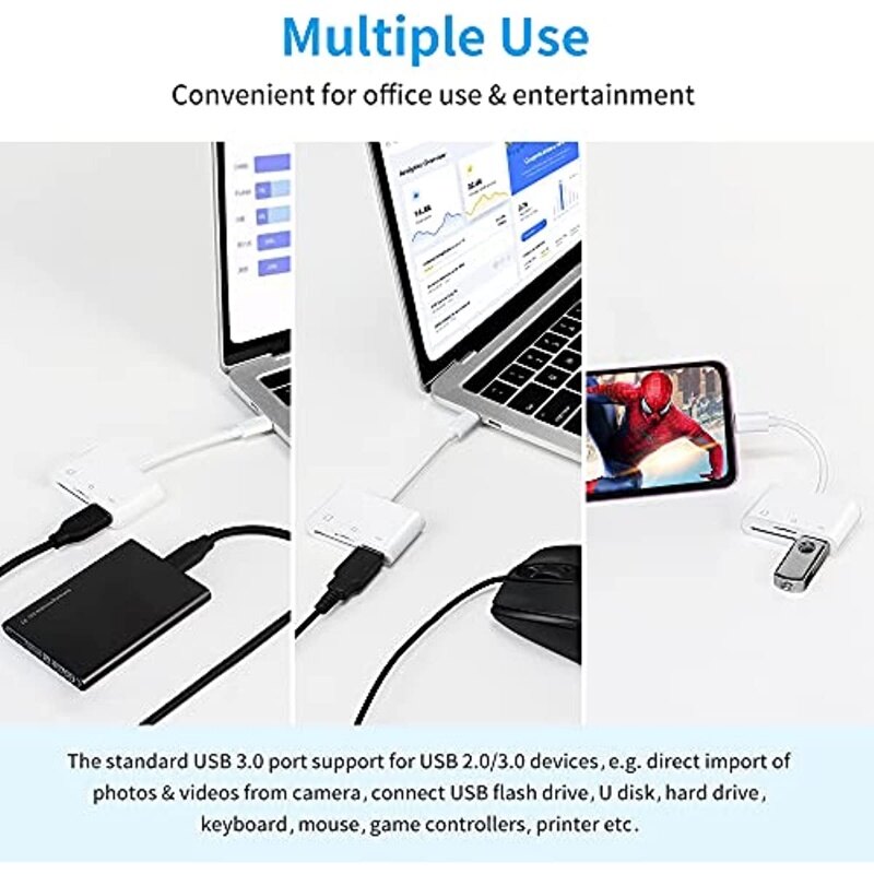 CNAGAIN USB C SD Đầu Đọc Thẻ, Type C Micro SD Đầu Đọc Thẻ TF Đầu Đọc Thẻ, 3 Trong 1 USB C Sang USB Camera Đầu Đọc Thẻ Nhớ Đầu Đọc Thẻ Cho HUAWEI Xiaomi Ipad Pro Và Hơn Thế Nữa