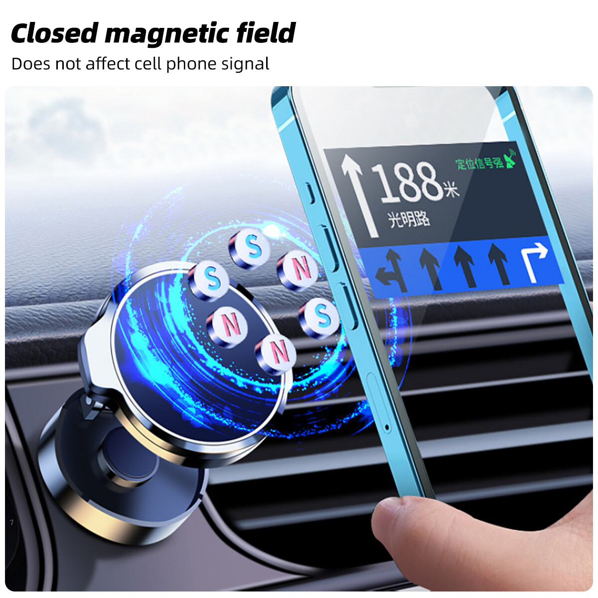 Fonken Vòng gấp bảng điều khiển xe hơi điều hướng GPS Khung giá đỡ cho điện thoại di động tự động xoay chủ đứng