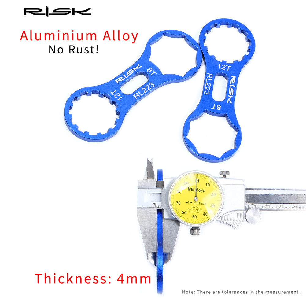RISK Bicycle Front Fork Wrench SR Suntour XCR / XCT / XCM / RST, Front Fork Cap Repair Disassembly Tools, Lightweight Aluminum