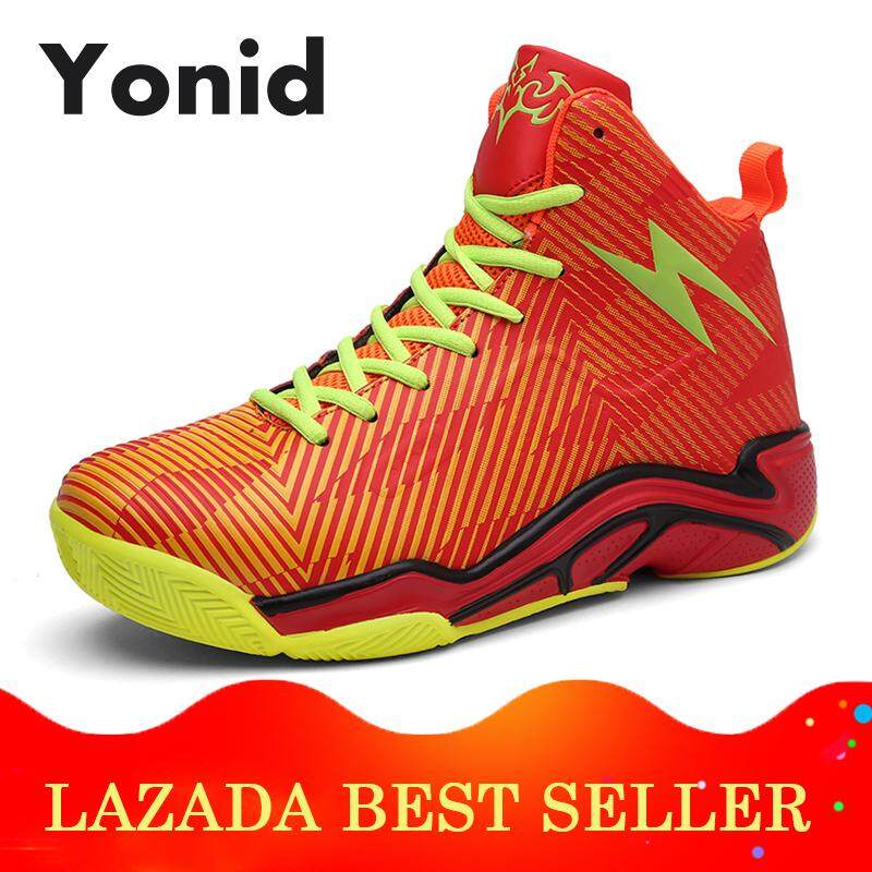 Yonid ขนาด 36-45 รองเท้าบาสเก็ตบอลสำหรับชายสูงด้านบนกลางแจ้งรองเท้ากีฬารองเท้าผ้าใบสตรี By Yonid