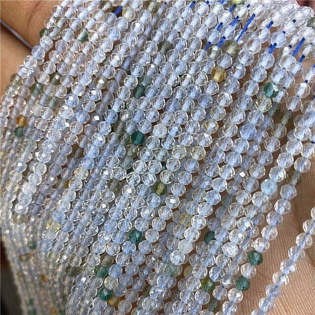 3 Mm Black Labradorite Spinels Tiny Beads Cordierite Opalite Small Faceted Strand Bead For Diy Making Jewelry Accessory Necklace