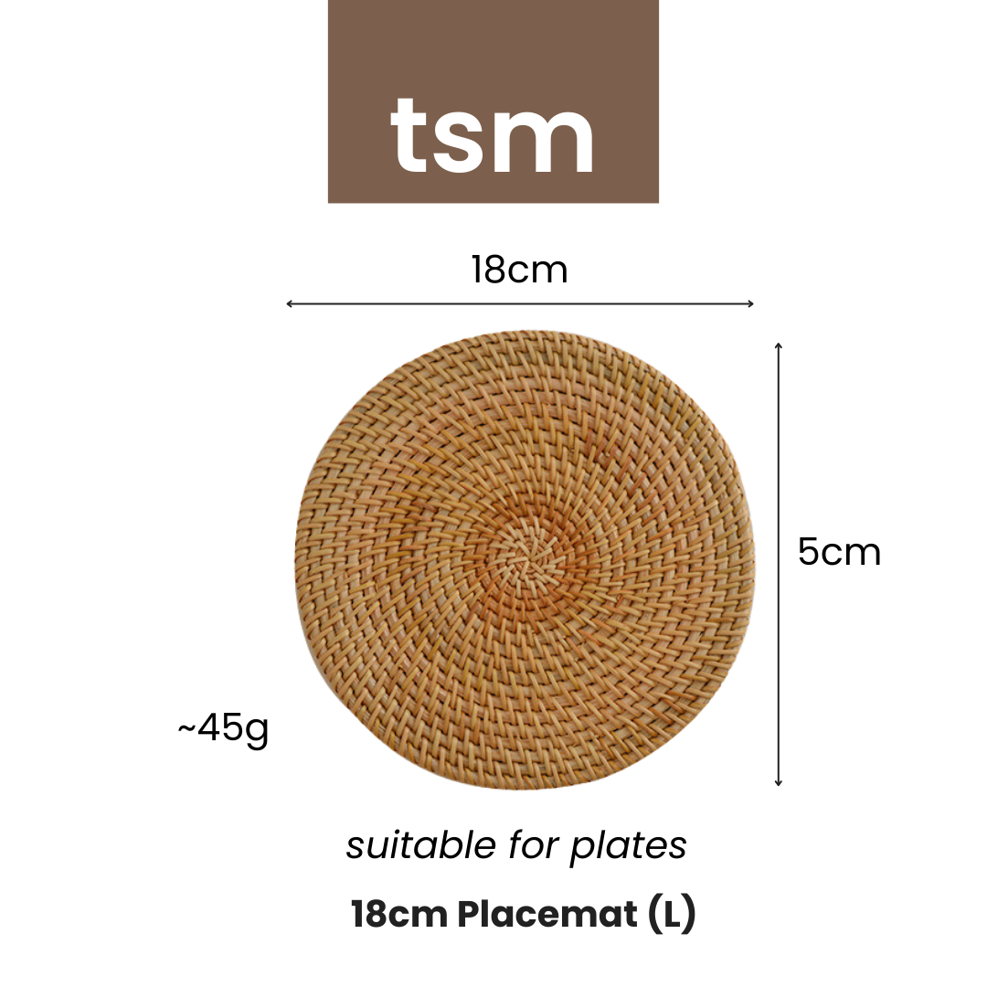 TSM Rattan Placemats 100 Handmade Rattan Coasters Heat Insulation