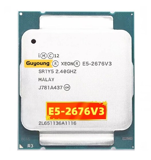 Xeon E5 V3 2676V3 E5 E5-2676V3 E5-2676 V3โปรเซสเซอร์ซีพียู2.4GHz 30MB ...