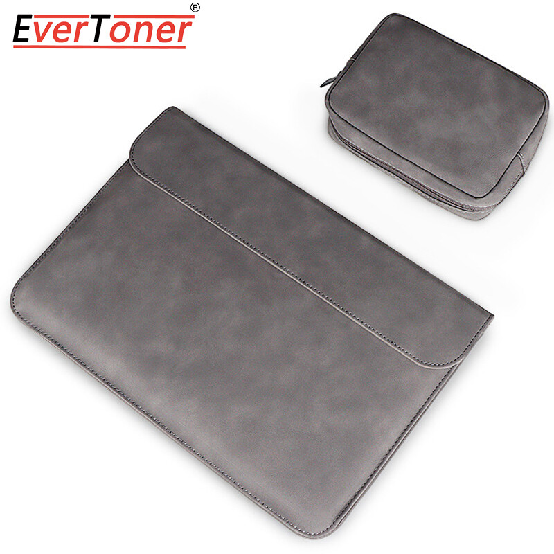 EverToner PU Waterproof Laptop Bag With  Power Bag 16 13 15 inch Case For MacBook Air Pro 2018 2019 2020 Mac Book Xiaomi Computer Sleeve Cover Accessories