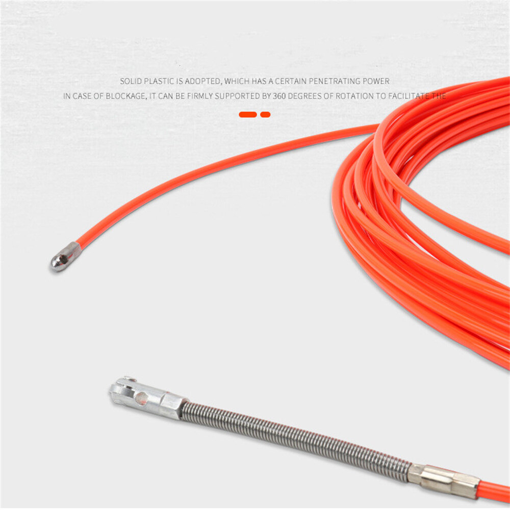 5m-30m Flexible Wire Cable Rod Electrician Push Puller Duct Fish Cable Tape Tool