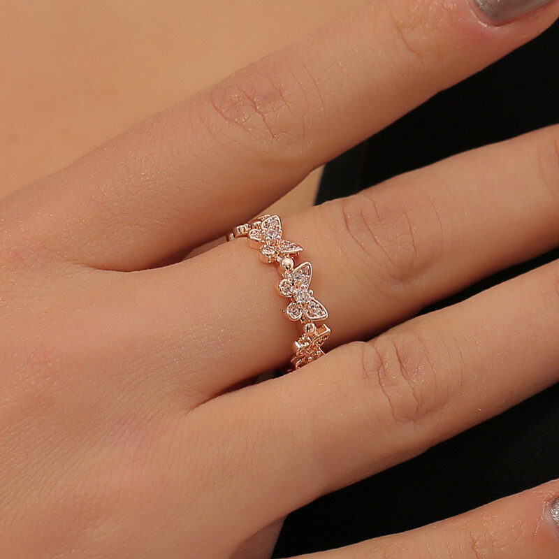 【HOMP】Opening adjustable ring butterfly dance ring adjustable