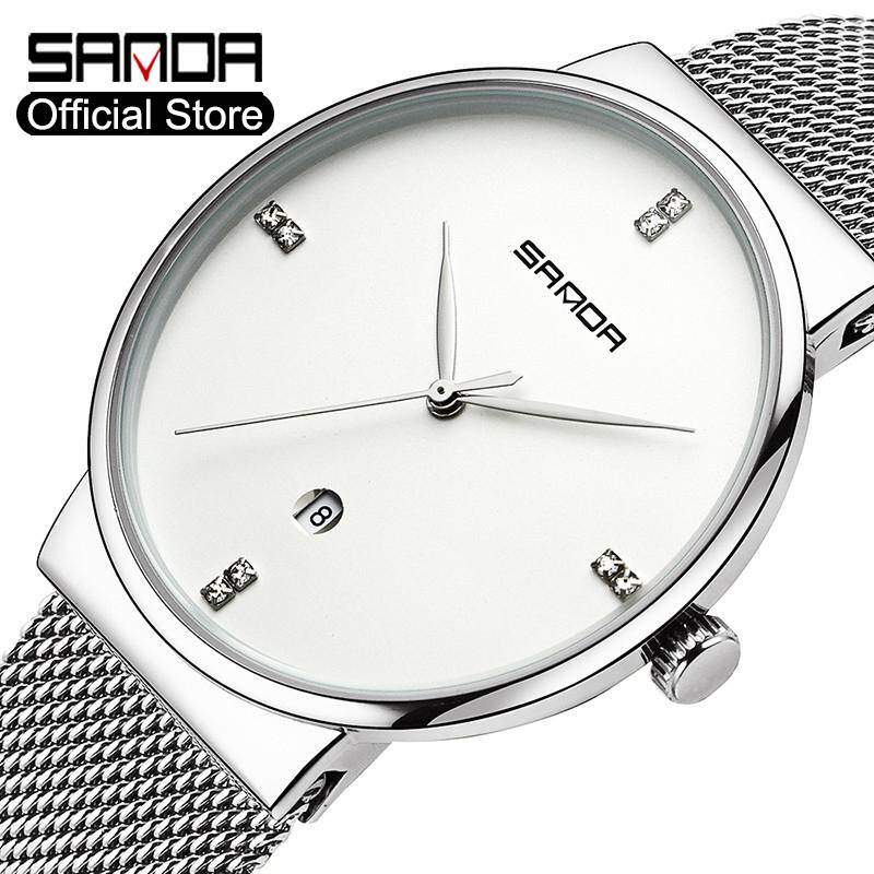SANDA Luxury Brand Men's Fashion Sports Waterproof Business Watch Men's Watch Stainless Steel Ultra-Thin Quartz Watch
