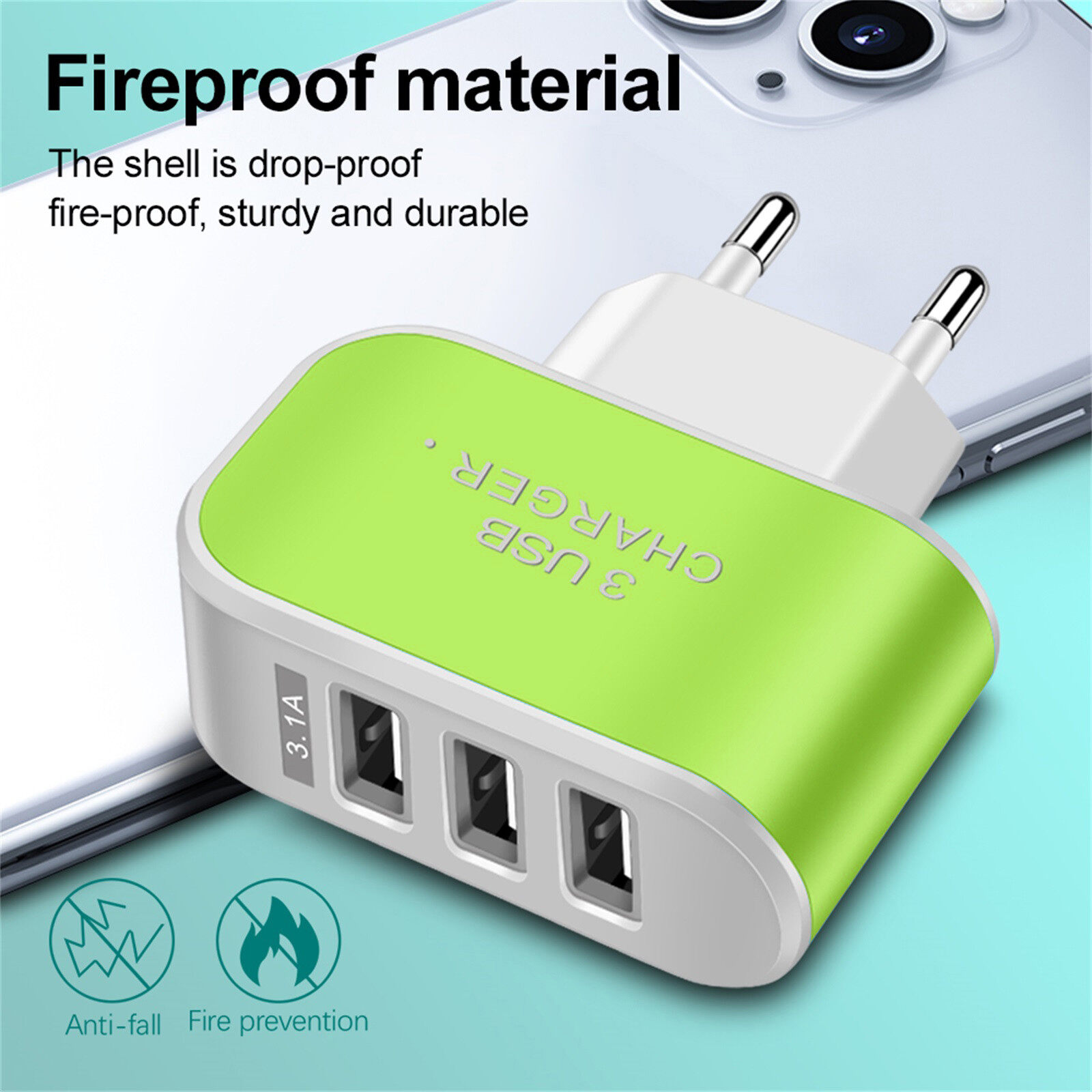 3usb Candy Charger European Luminous Mobile Phone Charging Head