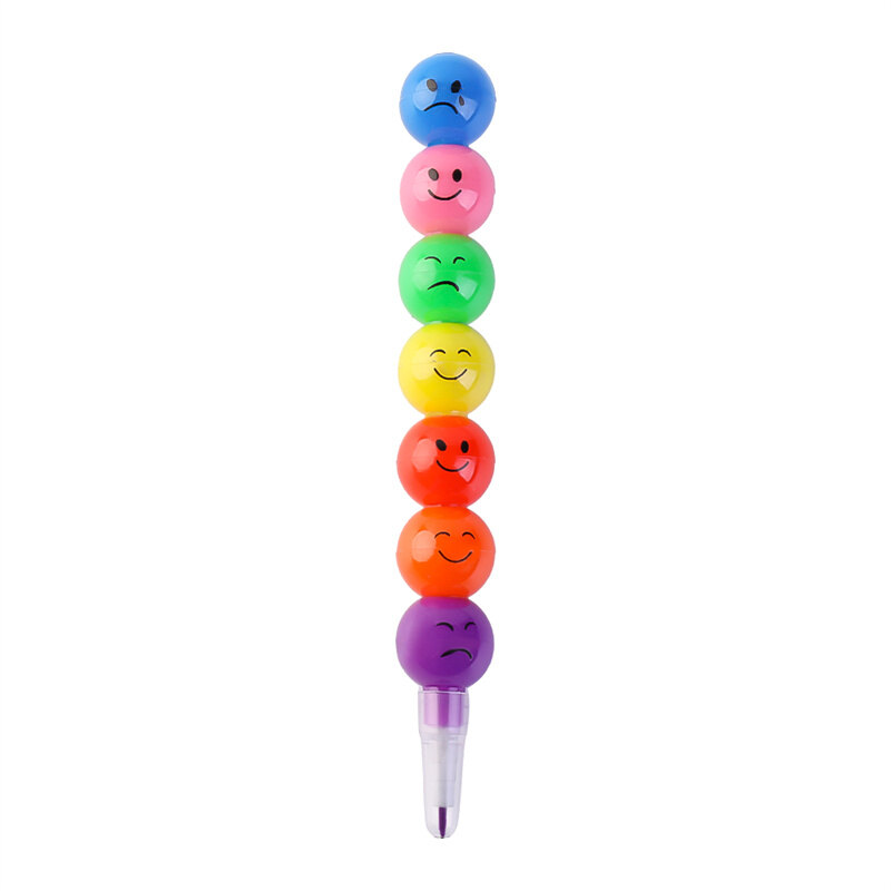 7 Color Crayons Art Supplies for Kids Pastel Pen Drawing Set Stationery Smiley Face Crayons Kawaii School Supplies Drawing