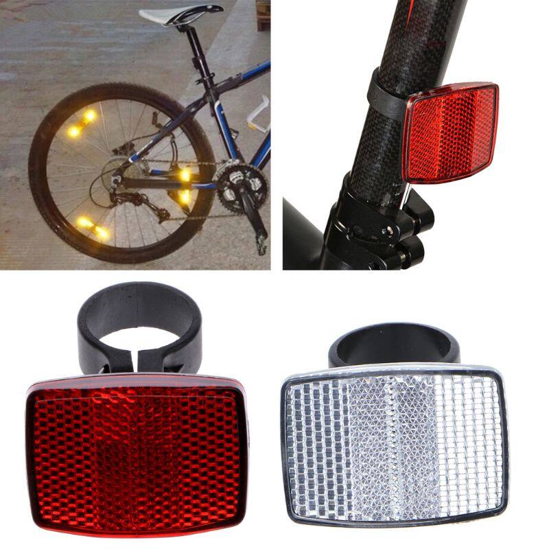 มือจับจักรยานตัวสะท้อนแสงสะท้อนแสงด้านหน้าไฟเตือนด้านหลังเลนส์ความปลอดภัย
