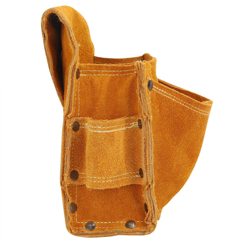 Tool Waist Storage Bag Work Apron Durable Cowhide Construction Portable Multifunctional Hardware Tool Storage Ginger Color