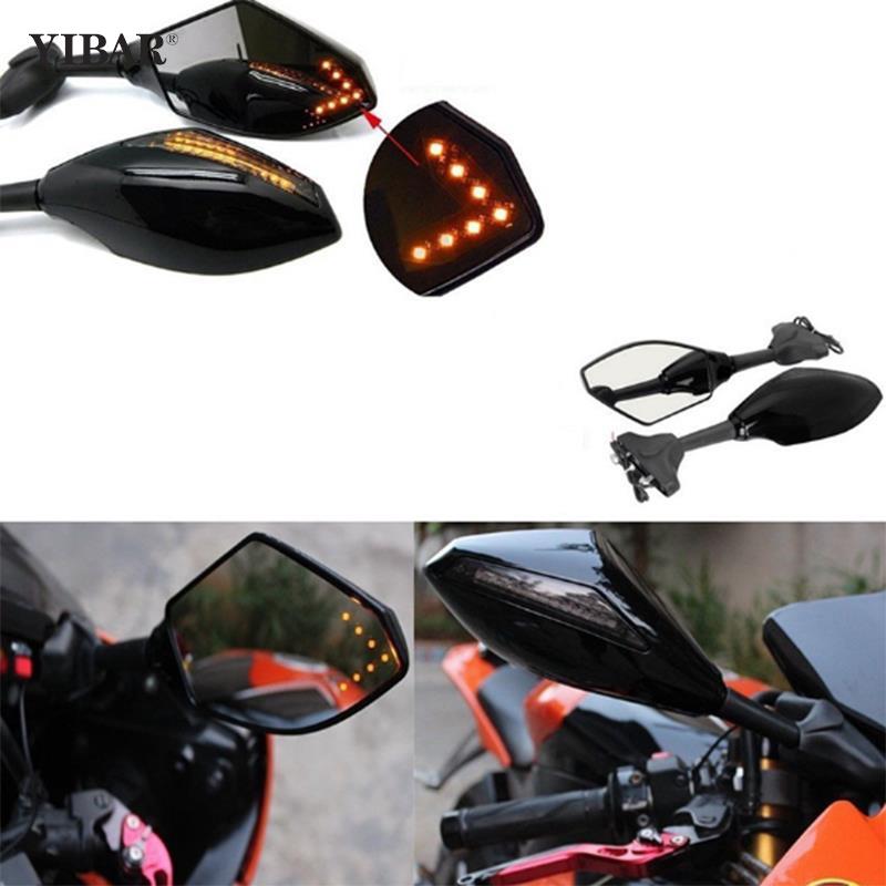 {：”}：“ 2Pcs Motorcycle Rearview Side Mirrors With LED Turn Signals (Left & Right)