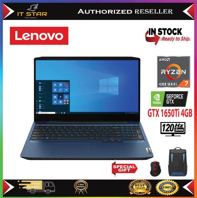 LENOVO IDEAPAD GAMING 3 15ARH05 82EY00BPMJ – AMD Ryzen 7 4800H |Ram 8GB | 512GB SSD | GTX 1650Ti 4GB | 15.6″ FHD IPS 120HZ Malaysia