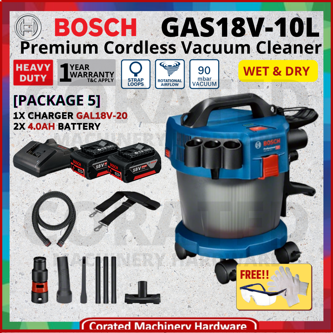 [CORATED] Bosch GAS18V10L Premium Solo 18V Cordless Dust Extractor Wet