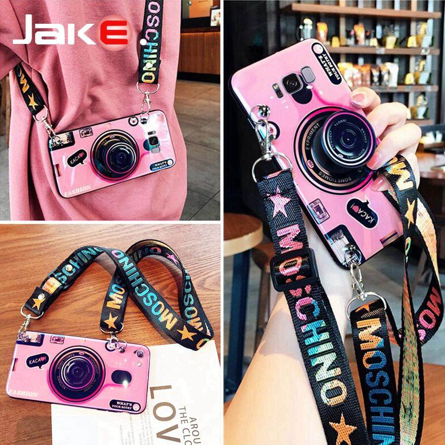 Jake 3D Retro Tali Pengikat Kamera Pelindung untuk Vivo Y55 dengan Stand Pemegang Silikon Lembut Penutup Belakang Case