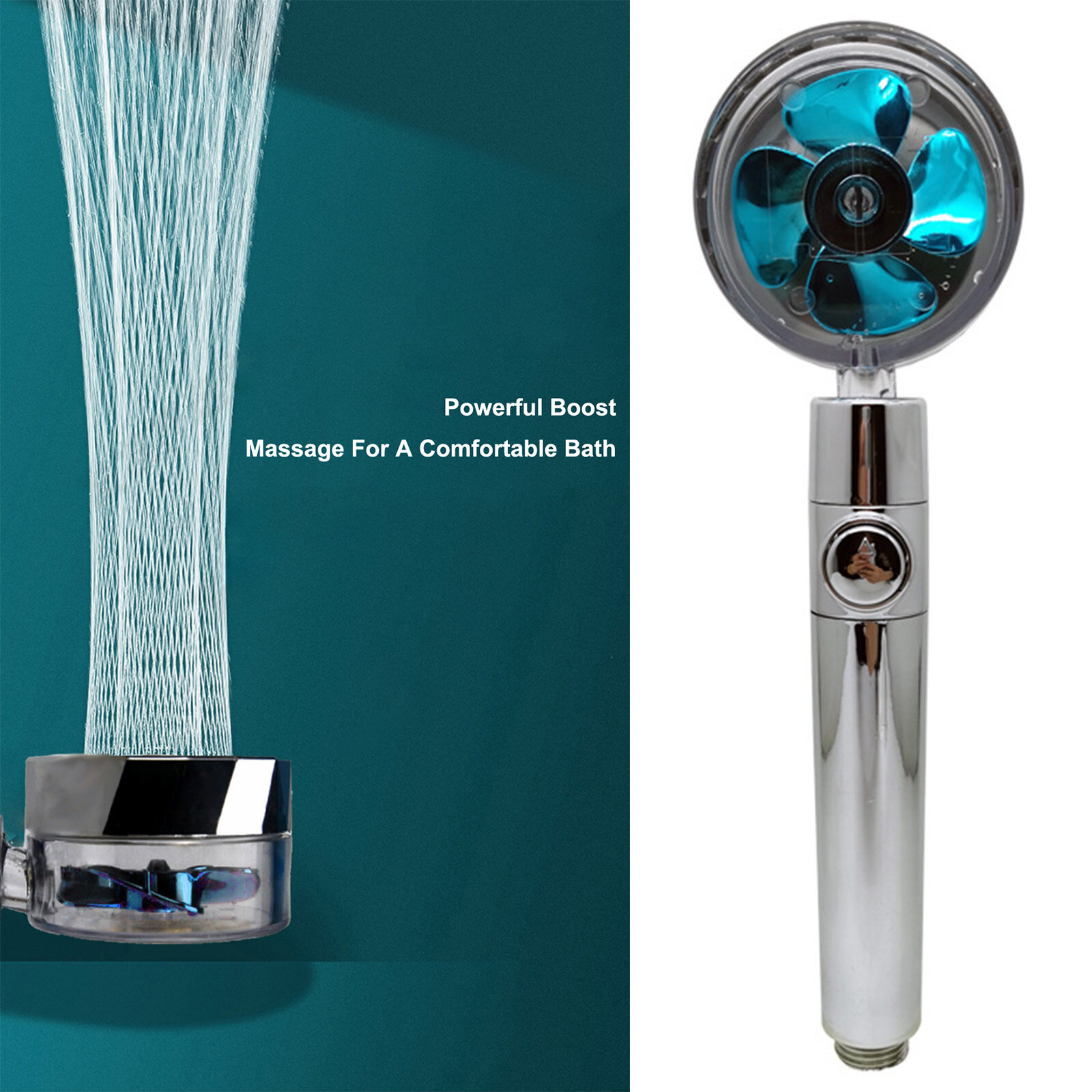 Multi-color Propeller Handheld Shower Head Nozzle High Pressure Adjustment