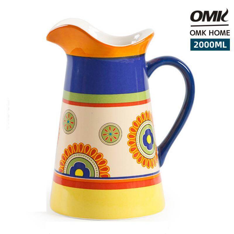OMK American Style Underglaze Ceramic Cold Water Jug Large Water Pitcher Sealed Vase