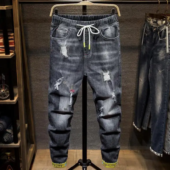 black grey ripped jeans