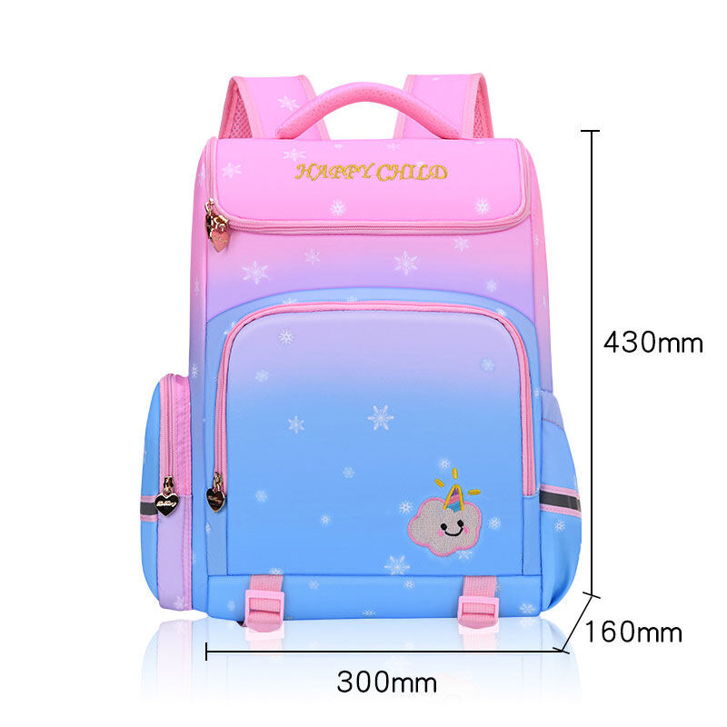 YADOU New children's school bag Starry sky gradient schoolbag for elementary school students Grades 1-3-6 Spine protection and backpack