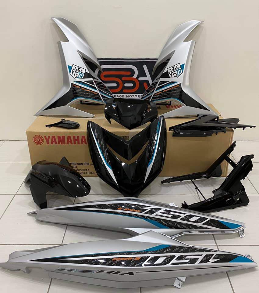 Coverset Bodyset Yamaha Y Y15 Y15zr Ysuku V1 100 Original Hly Silver Robot Merah Purple Kuning Hitam Biru Silver Hong Leong Yamaha Siap Tampal Stripe Lazada