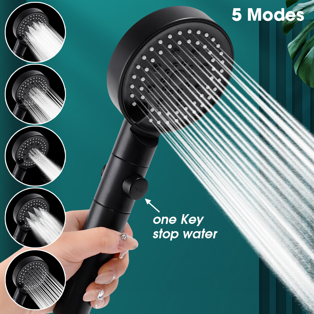 Multifunctional High Pressure Shower Head with 5 Modes Adjustable Shower Shower Bathroom Accessories